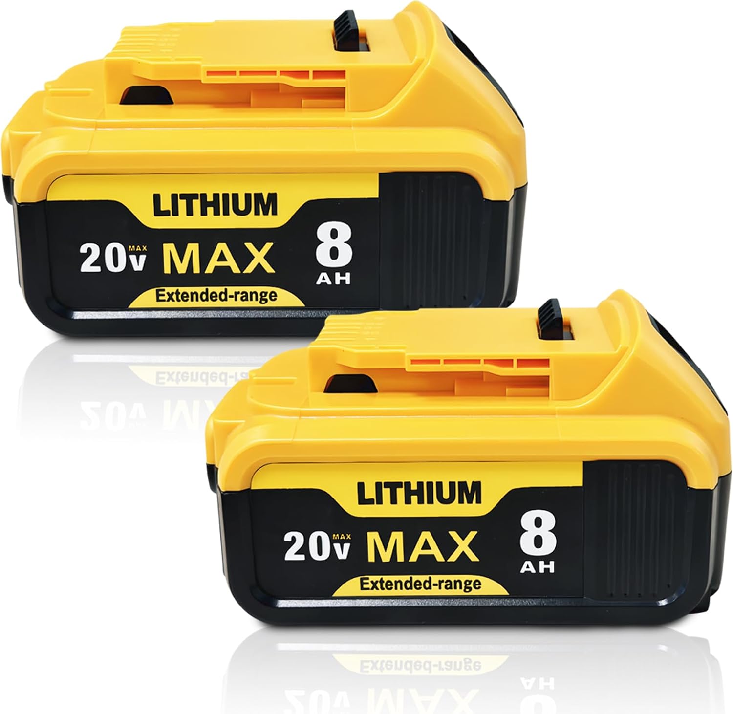 2 Pack Upgrad 8000mAh Replace for Dewalt 20v Max Battery Compatible with DCB200 DCB201 DCB203 DCB207 DCB206 for Dewalt Cordless Power Tools and Chargers