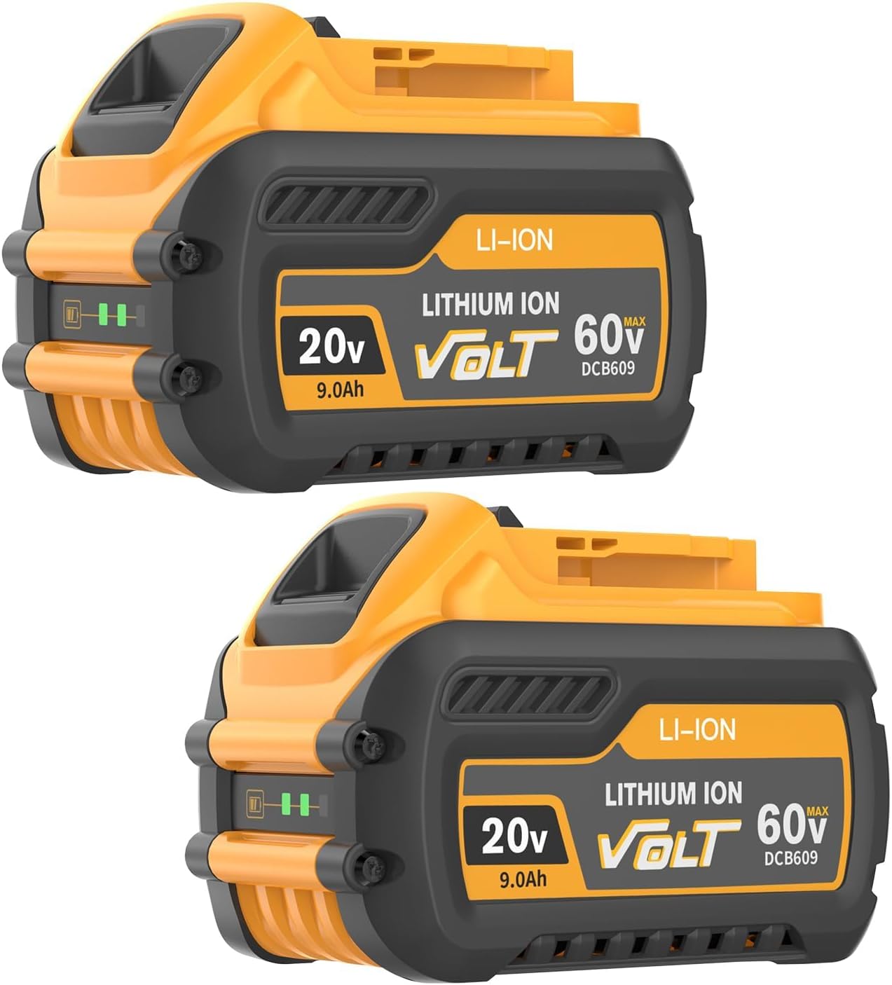 9.0-Ah 20V/60V MAX Replacement for DEWALT 20V/60V Flex-Volt Battery DCB606 DCB609 DCB612 Compatible with DeWalt 20V/60V Cordless Power Tools 2 Pack